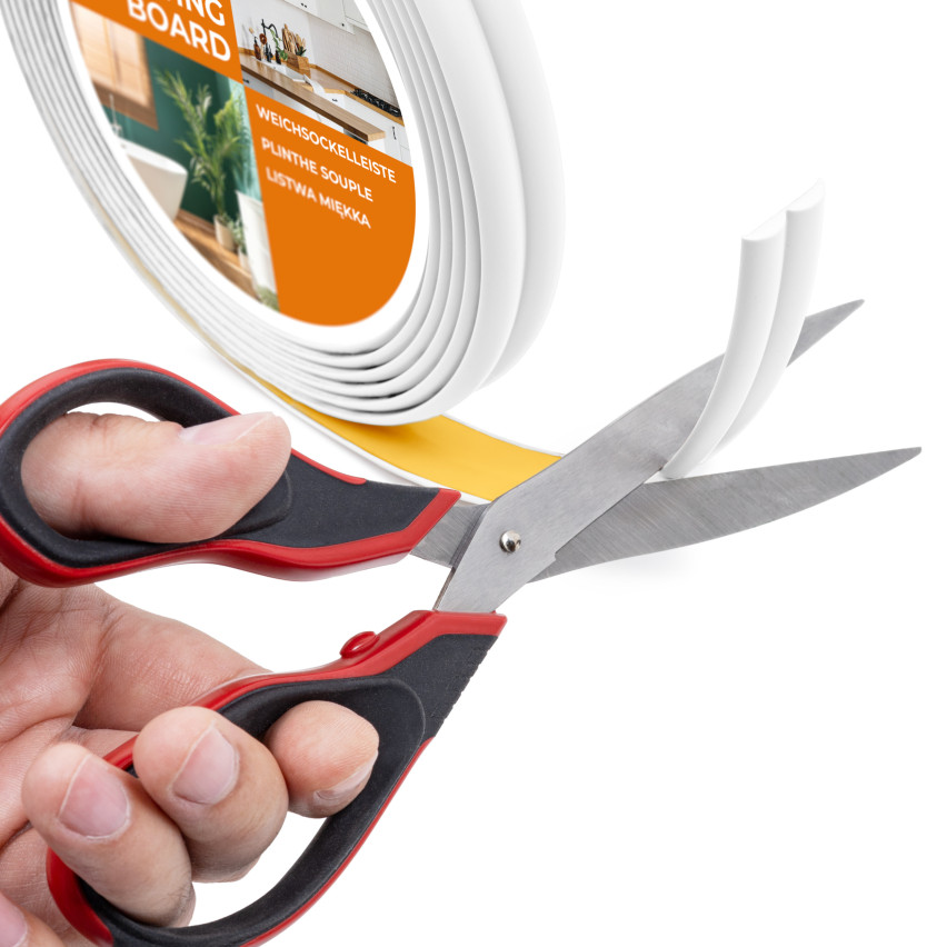 PVC Abschluss- und Kantenschutzleiste, selbstklebend weiß 10/10 5m