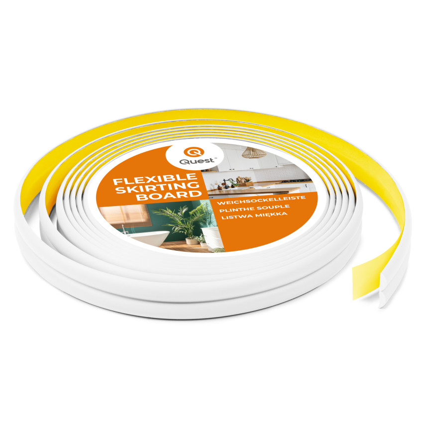 PVC Abschluss- und Kantenschutzleiste, selbstklebend weiß 10/10 5m