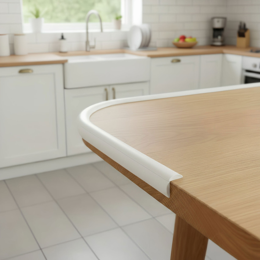 PVC Abschluss- und Kantenschutzleiste, selbstklebend weiß 10/10 5m