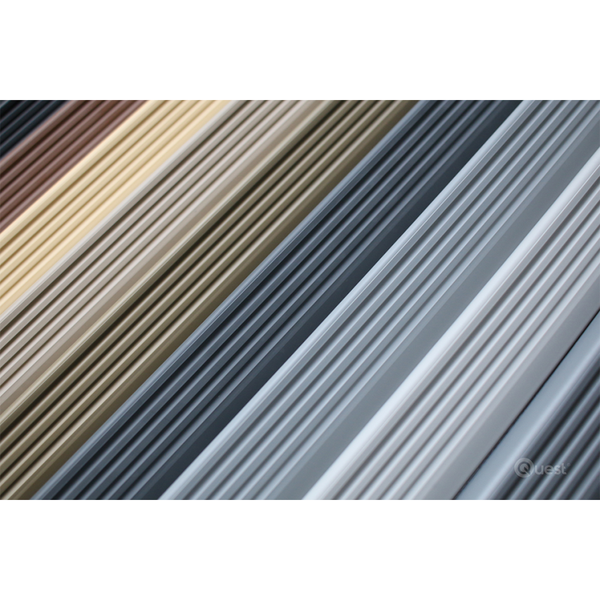 Treppenkantenprofil Selbstklebend 40x25 mm, Treppenprofil PVC für Treppenstufen, Treppenkantenschutz mit Rillen, Antirutsch, Abriebfest, ND, dunkelgrau