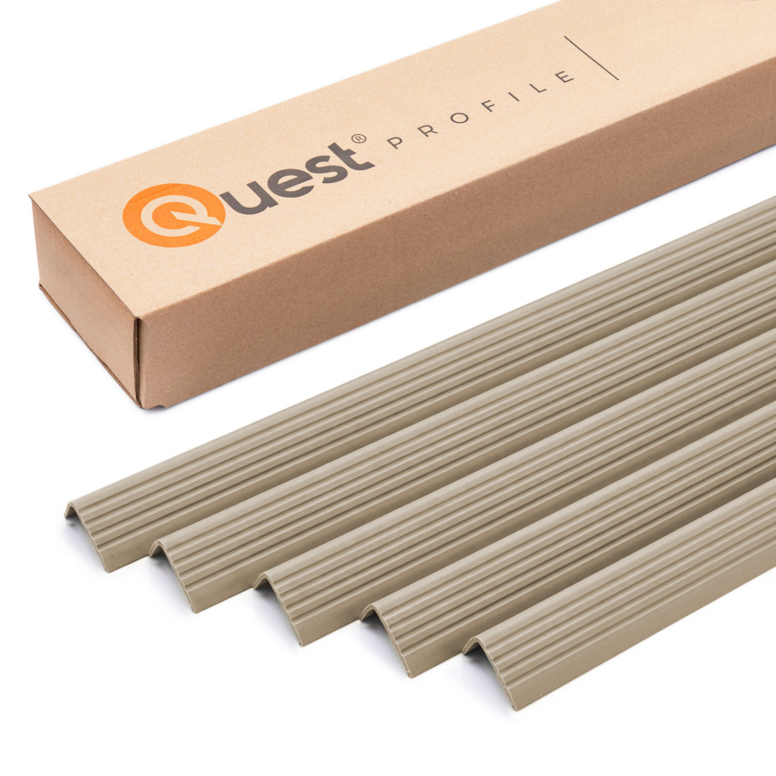 Set: Selbstklebende Antirutsch-Treppenprofile, beige, 40x25 mm, 100 cm