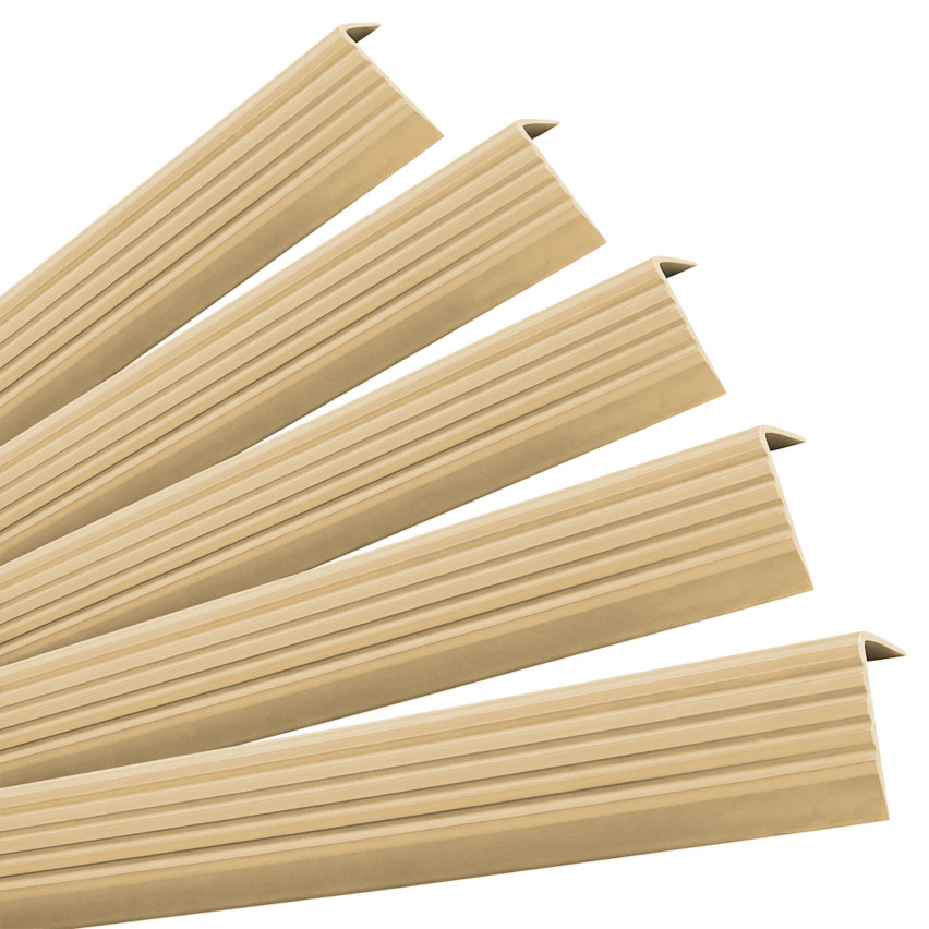 Set: Selbstklebende Antirutsch-Treppenprofile, creme, 40x25 mm, 100 cm