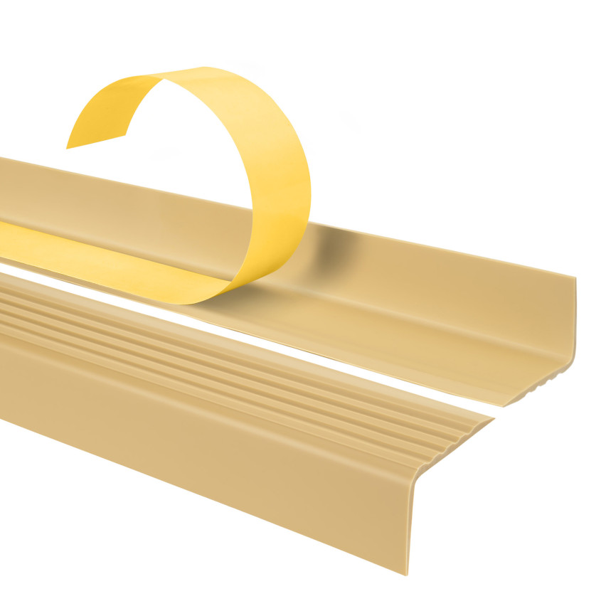 Set: Selbstklebende Antirutsch-Treppenprofile, creme, 40x25 mm, 100 cm