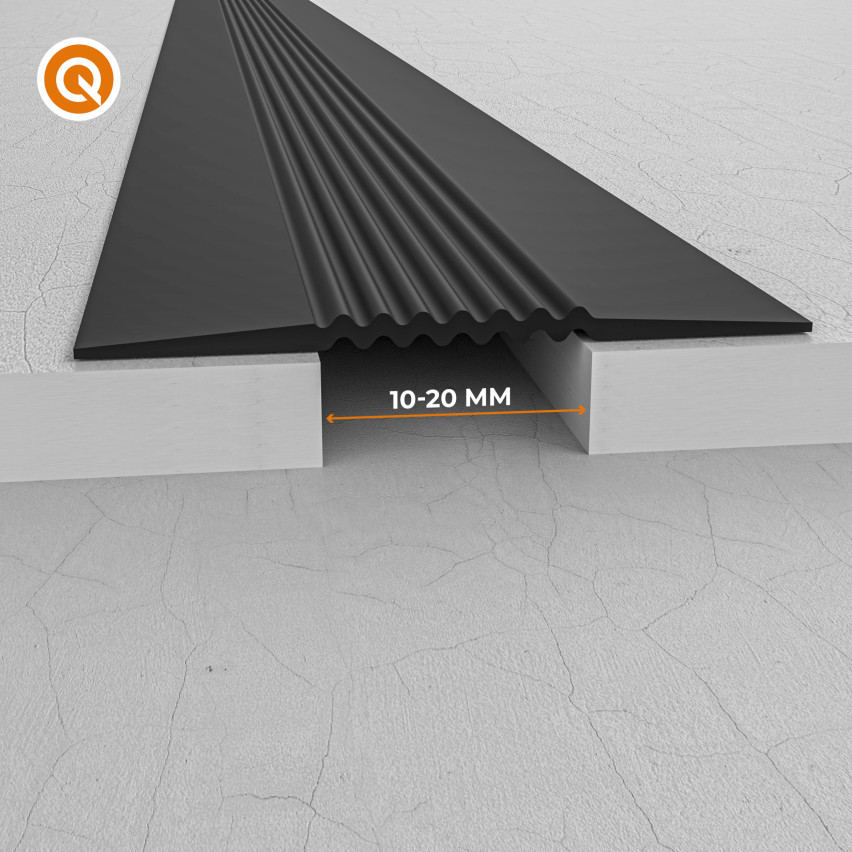 PVC-Dehnungsleiste, elastisches Verbindungsband für PVC-Bodenbeläge und Fliesen, 70x2mm, grau