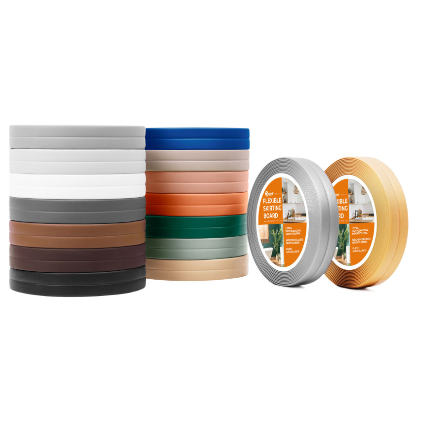 Weichsockelleiste Selbstklebend 10x10 mm, PVC Abschlussleiste für Küche, Badezimmer, Flexibel, Dekorativ, UV-beständig, hellbraun, 5 m
