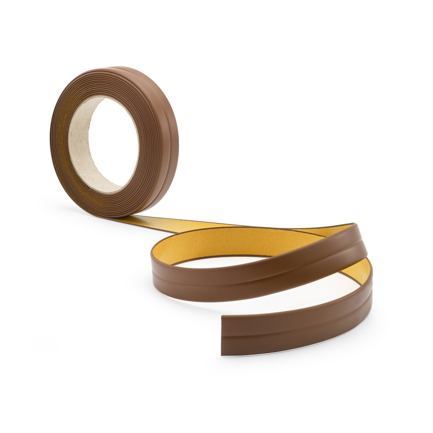 Weichsockelleiste Selbstklebend 10x10 mm, 5 m, bronze, PVC Abschlussleiste für Küche, Badezimmer, Flexibel, Dekorativ, UV-beständig