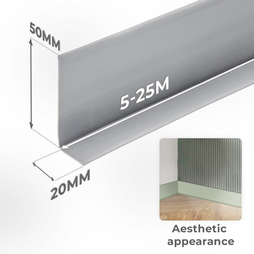 Weichsockelleiste Selbstklebend 50x20 mm, PVC Sockelleiste, Knickleiste für  Wand, Boden Flexibel, Dekorativ, UV-beständig, bronze