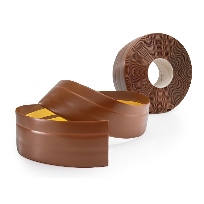 Weichsockelleiste Selbstklebend 50x20 mm, PVC Sockelleiste, Knickleiste für  Wand, Boden Flexibel, Dekorativ, UV-beständig, bronze