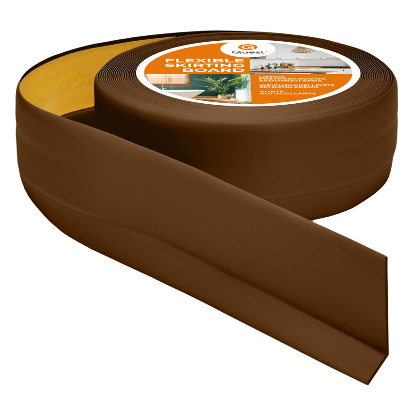 Weichsockelleiste Selbstklebend 50x20 mm, PVC Sockelleiste, Knickleiste für  Wand, Boden Flexibel, Dekorativ, UV-beständig, bronze