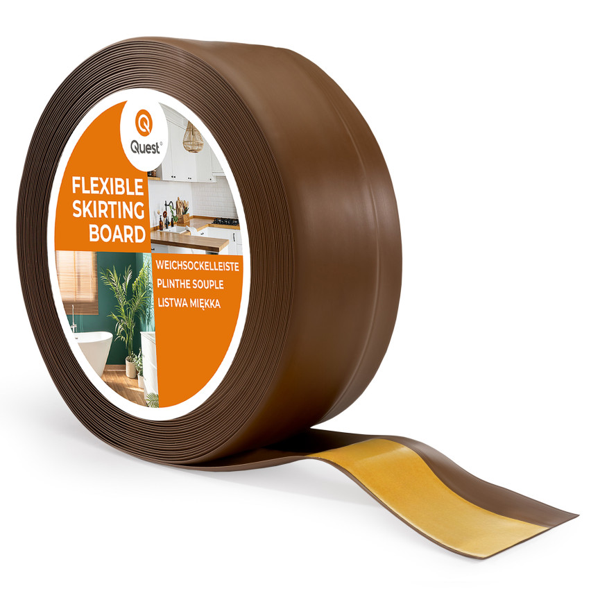 Weichsockelleiste Selbstklebend 50x20 mm, PVC Sockelleiste, Knickleiste für  Wand, Boden Flexibel, Dekorativ, UV-beständig, bronze