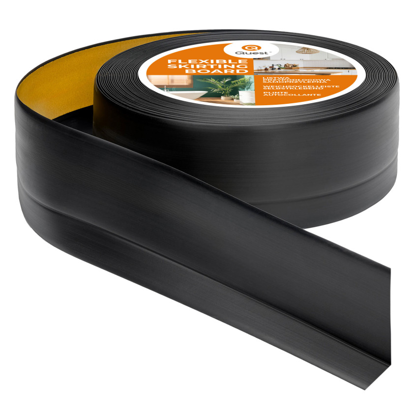 Weichsockelleiste Selbstklebend 50x20 mm, PVC Sockelleiste, Knickleiste für  Wand, Boden Flexibel, Dekorativ, UV-beständig, schwarz