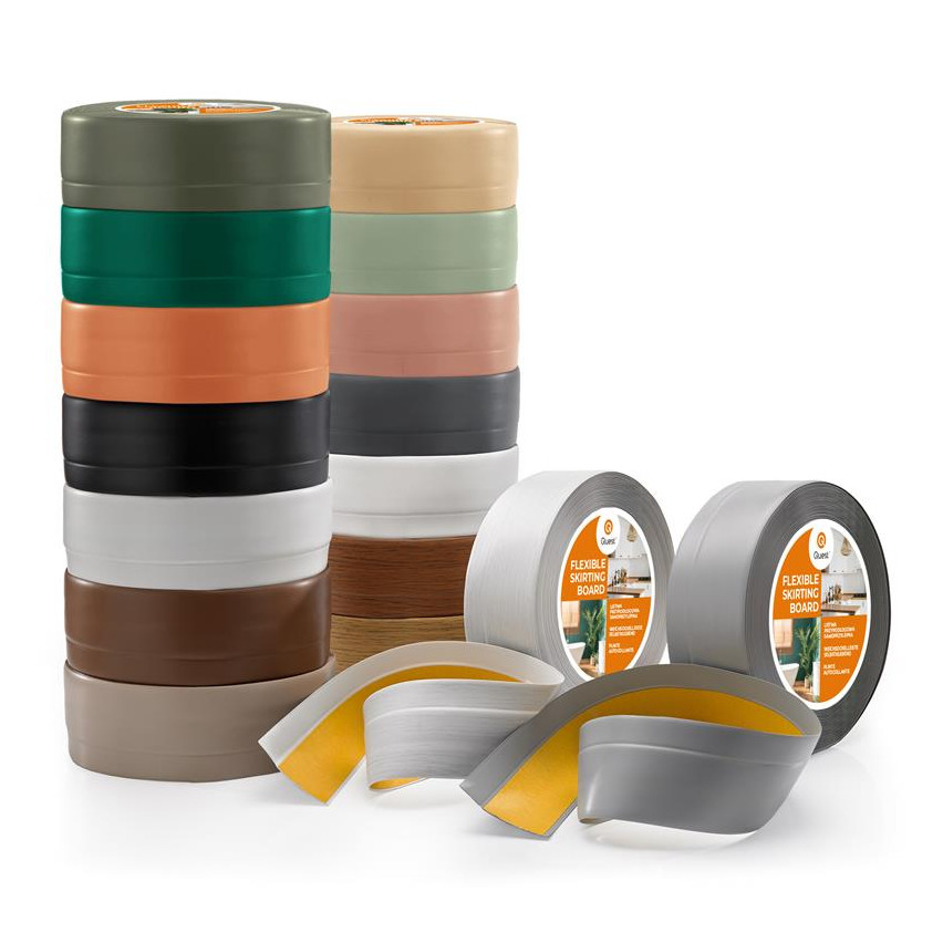 Weichsockelleiste Selbstklebend 50x20 mm, PVC Sockelleiste, Knickleiste für  Wand, Boden Flexibel, Dekorativ, UV-beständig, beige