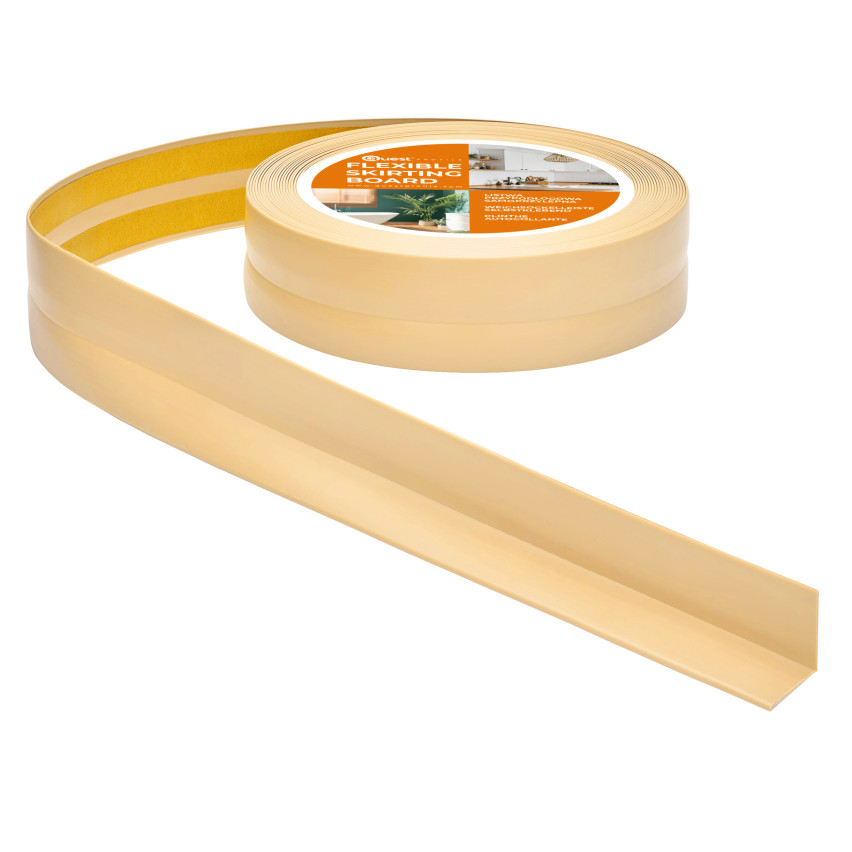 Weichsockelleiste Selbstklebend Knickleiste, Abschlussleiste für Küche, Badezimmer, Dekorativ, UV-beständig, creme