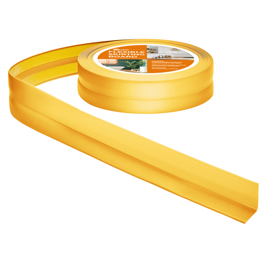 Weichsockelleiste Selbstklebend Knickleiste, Abschlussleiste für Küche, Badezimmer, Dekorativ, UV-beständig, gold