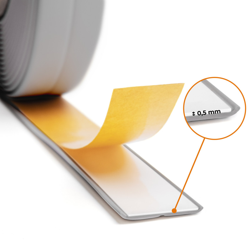 Weichsockelleiste Selbstklebend 10x10 mm, PVC Knickleiste für Küche, Badezimmer, Flexibel, Dekorativ, UV-beständig, grau, 5 m