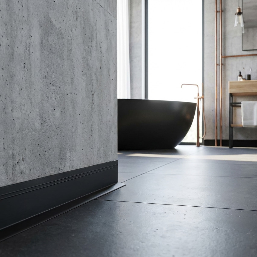 Selbstklebende PVC-Sockelleiste, flexible DEKOR-Leiste, 50x20mm, schwarz