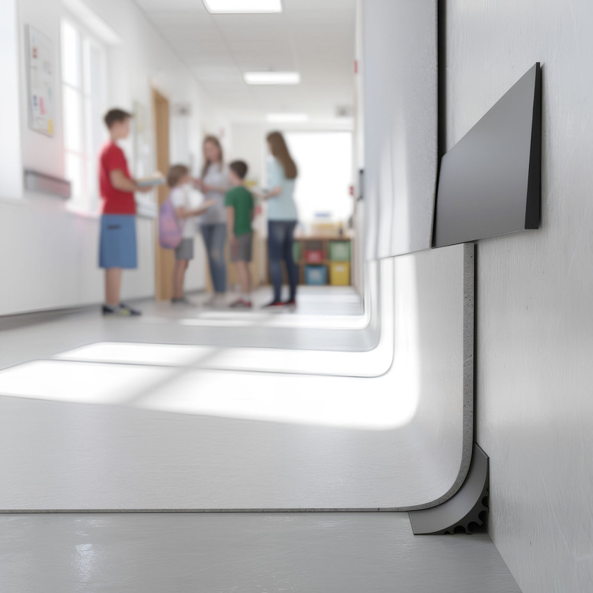 PVC-Montageleiste für Wandverkleidungen, Verbindung des Bodenbelags mit der Wand, Schwarz