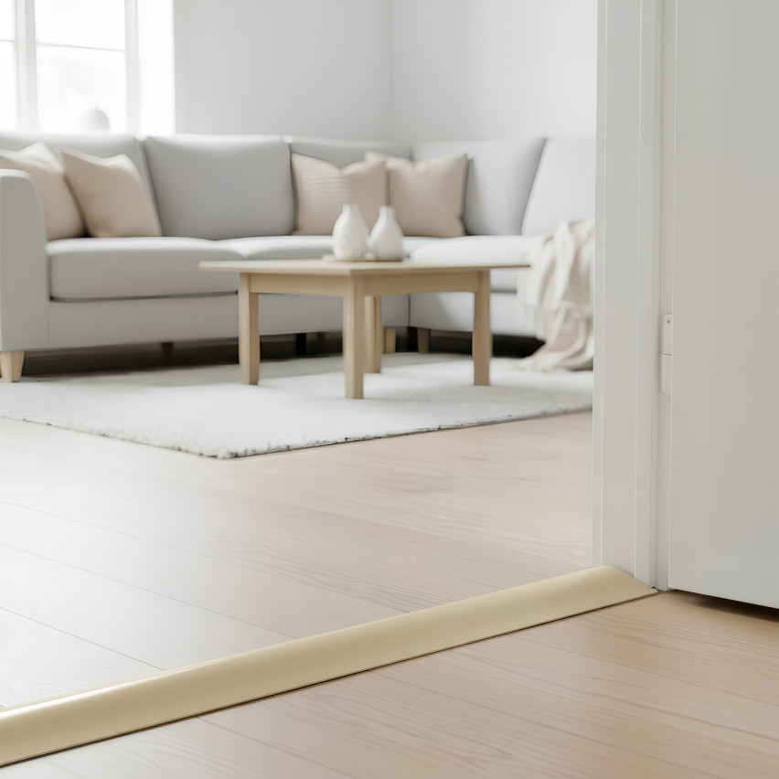 Flexibles PVC-Auffahrprofil für Fliesen, Teppiche, beige