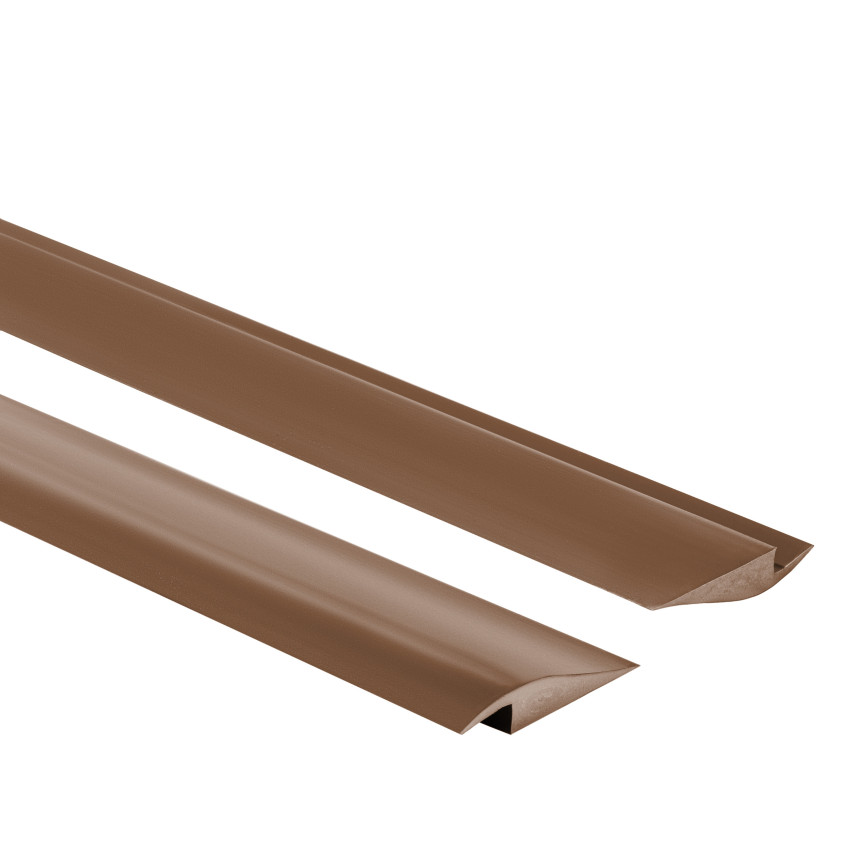 Flexibles PVC-Auffahrprofil für Fliesen, Teppiche, braun