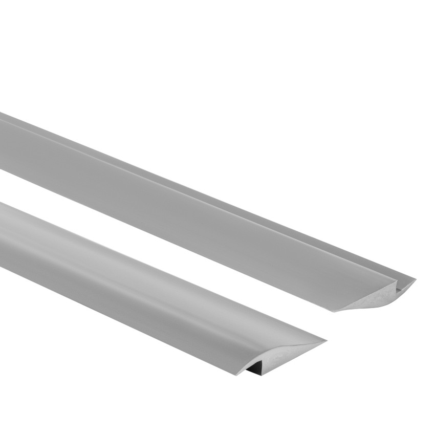 Flexibles PVC-Auffahrprofil für Fliesen, Teppiche, grau