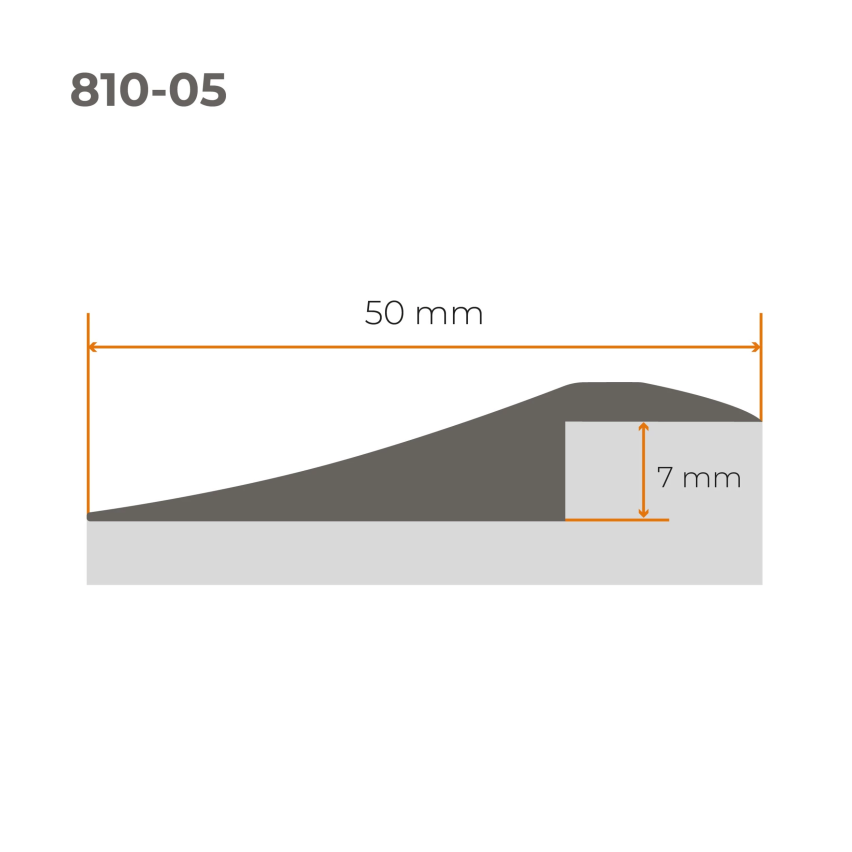 Flexibles PVC-Auffahrprofil für Fliesen, Teppiche, beige