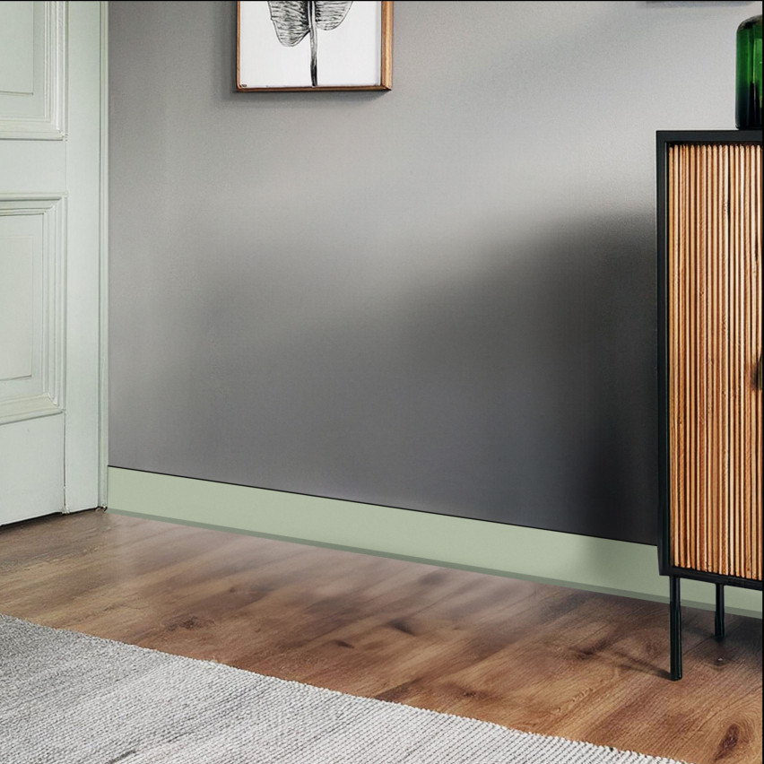 Weichsockelleiste Selbstklebend 70x20 mm, PVC Sockelleiste, Breite Knickleiste für Wände, Boden, Flexibel, Dekorativ, UV-beständig, hellgrün