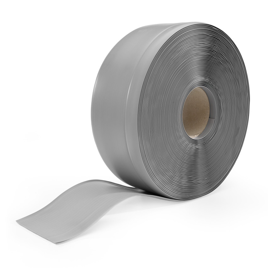 Weichsockelleiste ohne Klebeband 70x20 mm, PVC Sockelleiste, Breite Knickleiste für Wände, Boden, Flexibel, Dekorativ, UV-beständig, grau