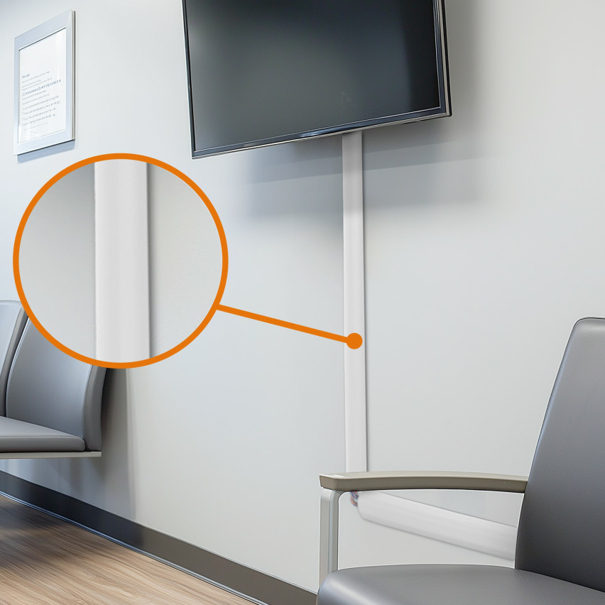 Kabelkanal PVC Kabelbrücke Boden, Stolperschutz, 3 Kanäle, Trapezförmig, Zuschneidbar , dunkelgrau, 200 cm