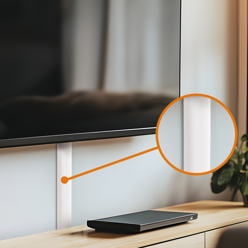 Kabelkanal Selbstklebend PVC Kabelbrücke Boden, Stolperschutz, 3 Kanäle, Halbrund, Zuschneidbar , weiß