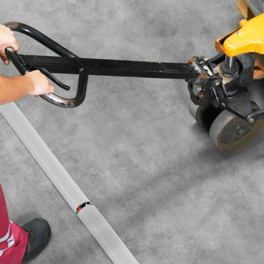 Kabelkanal Selbstklebend PVC Kabelbrücke Boden, Stolperschutz, 3 Kanäle, Halbrund, Zuschneidbar , weiß