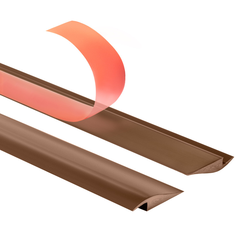 Selbstklebendes Flexibles PVC-Rampenprofil für Fliesen und Teppiche, Braun