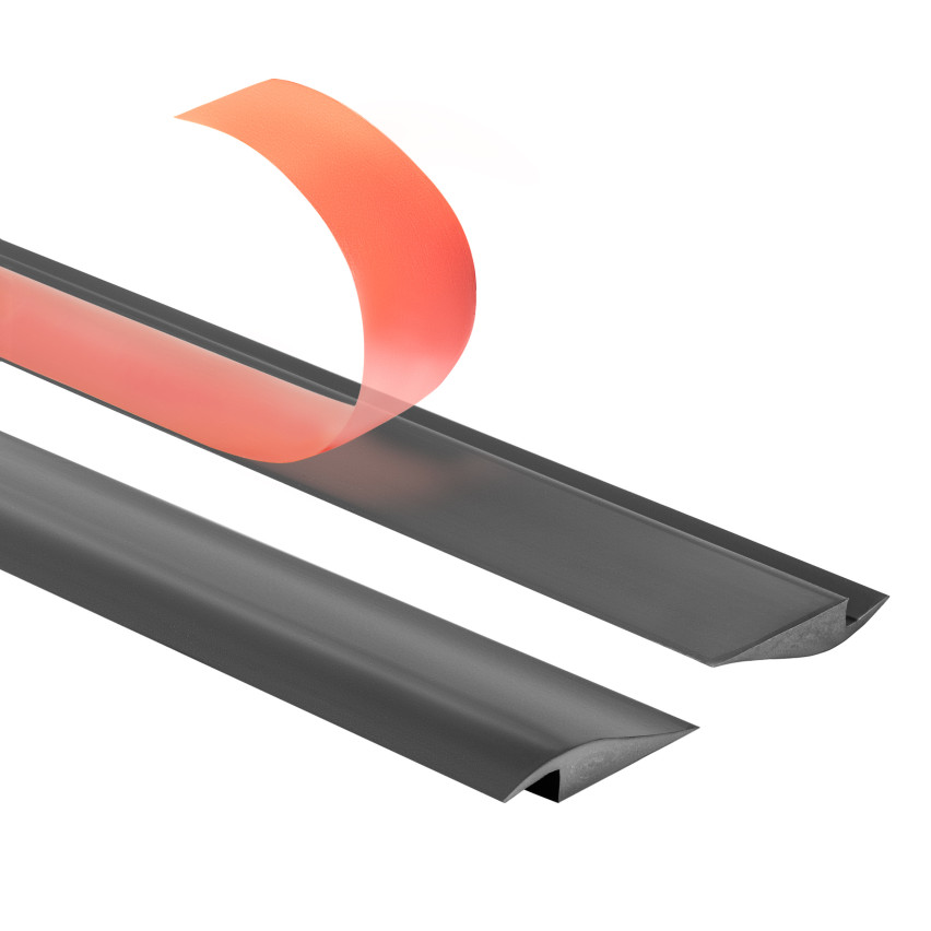 Selbstklebendes Flexibles PVC-Rampenprofil für Fliesen und Teppiche, Dunkelgrau