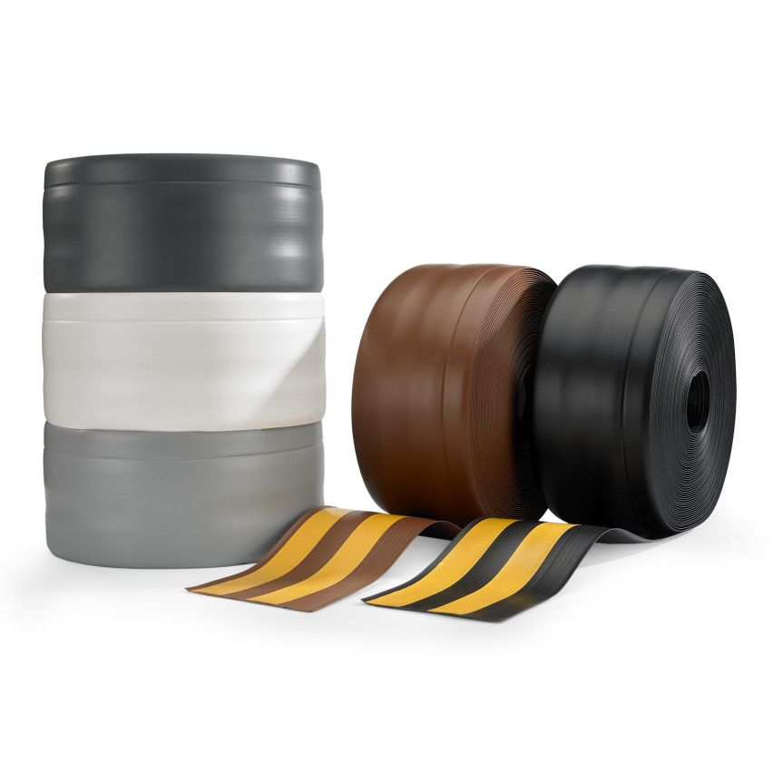 Weichsockelleiste Selbstklebend 100x25 mm, PVC Sockelleiste, Breite Knickleiste für Wände, Boden, Flexibel, Dekorativ, UV-beständig, dunkelgrau