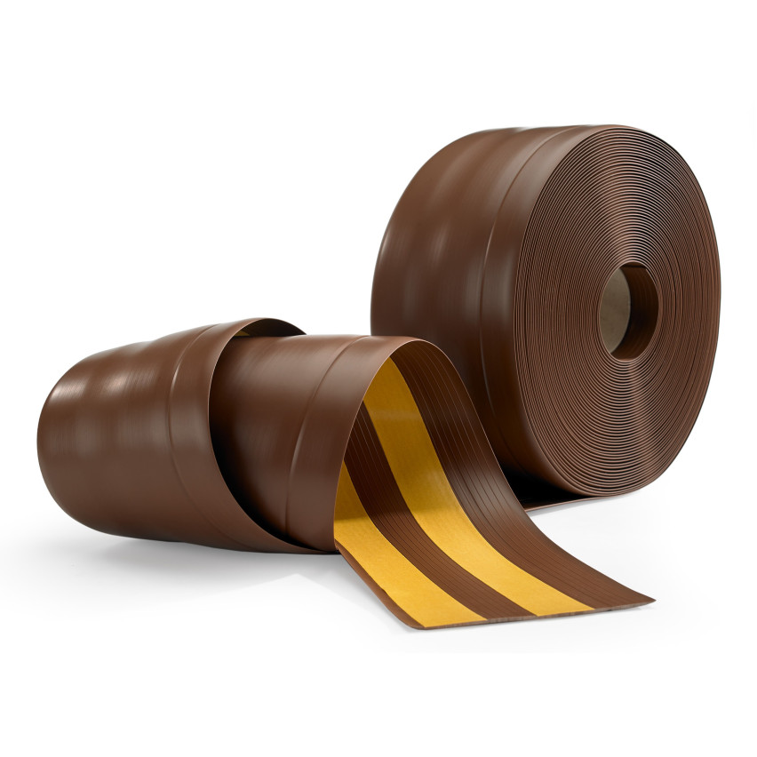 Weichsockelleiste Selbstklebend 100x25 mm, bronze, PVC Sockelleiste, Breite Knickleiste für Wände, Boden, Flexibel, Dekorativ, UV-beständig