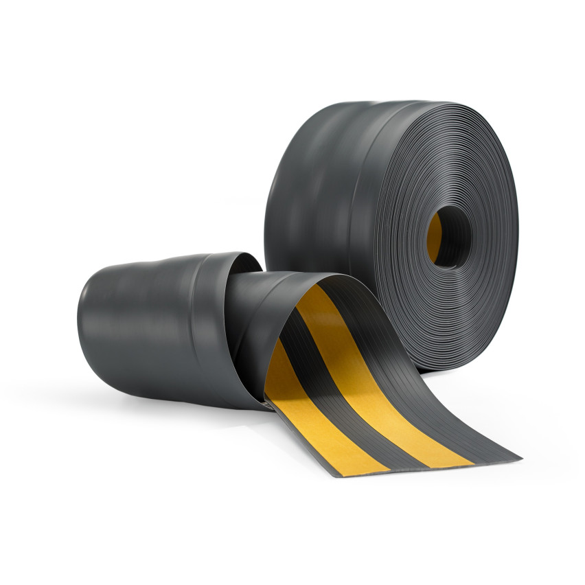 Weichsockelleiste Selbstklebend 100x25 mm, PVC Sockelleiste, Breite Knickleiste für Wände, Boden, Flexibel, Dekorativ, UV-beständig, dunkelgrau