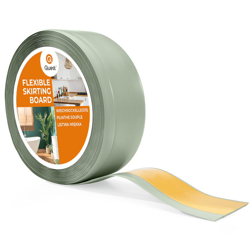 Weichsockelleiste Selbstklebend 70x20 mm, PVC Sockelleiste, Breite Knickleiste für Wände, Boden, Flexibel, Dekorativ, UV-beständig, hellgrün