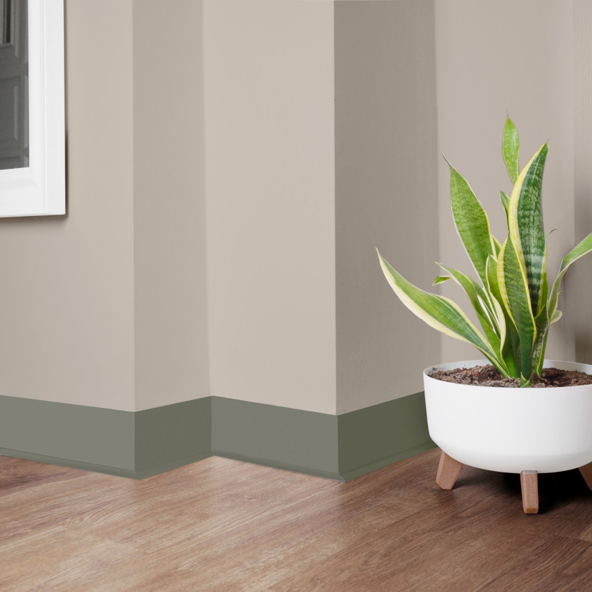 Weichsockelleiste ohne Klebeband 70x20 mm, PVC Sockelleiste, Breite Knickleiste für Wände, Boden, Flexibel, Dekorativ, UV-beständig, olive