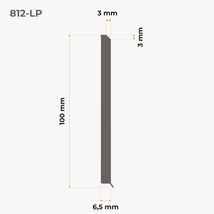 Selbstklebende PVC-Sockelleiste, glatt, 100mm, 10m, beige