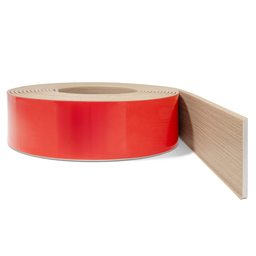 Selbstklebende PVC-Sockelleiste PREMIUM 10 cm, glatte flexible FLEX-Sockelleiste, für Böden, hell Eiche, 10 m