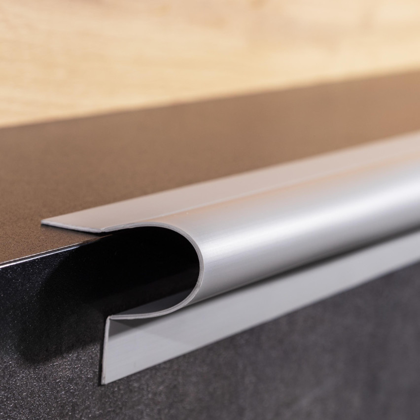 6in1 Multifunktionsleiste, Weichsockelleiste Selbstklebend Abschlussleiste Multifunktional, Flexibel, Dekorativ, UV-beständig, W1, dunkelgrau