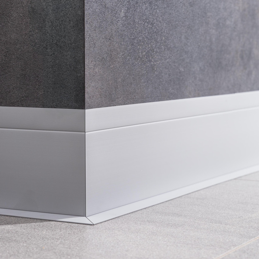 6in1 Multifunktionsleiste, Weichsockelleiste Selbstklebend Abschlussleiste Multifunktional, Flexibel, Dekorativ, UV-beständig, W1, dunkelgrau