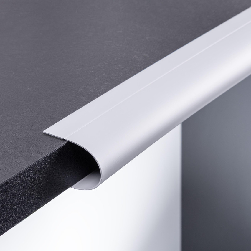 6in1 Multifunktionsleiste, Weichsockelleiste Selbstklebend Abschlussleiste Multifunktional, Flexibel, Dekorativ, UV-beständig, W1, dunkelgrau