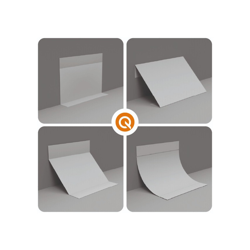 Abschlussleiste W1 aus PVC 6-in-1 selbstklebend, abdeckend, flexible Sockelleiste für Boden und Wand, grau