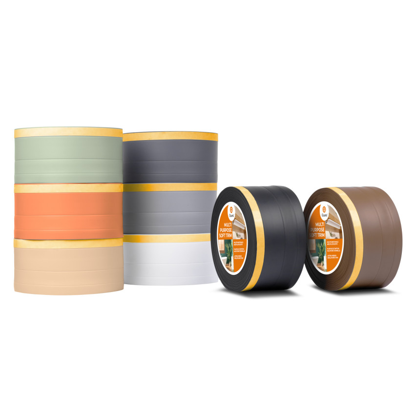 4in1 Multifunktionsleiste, Weichsockelleiste Selbstklebend 120 mm, Abschlussleiste Multifunktional, Flexibel, Dekorativ, UV-beständig, W2, sandig