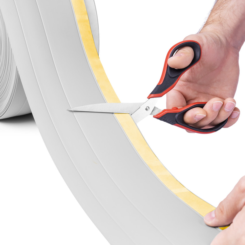 4in1 Multifunktionsleiste, Weichsockelleiste Selbstklebend 120 mm, Abschlussleiste Multifunktional, Flexibel, Dekorativ, UV-beständig, W2, sandig