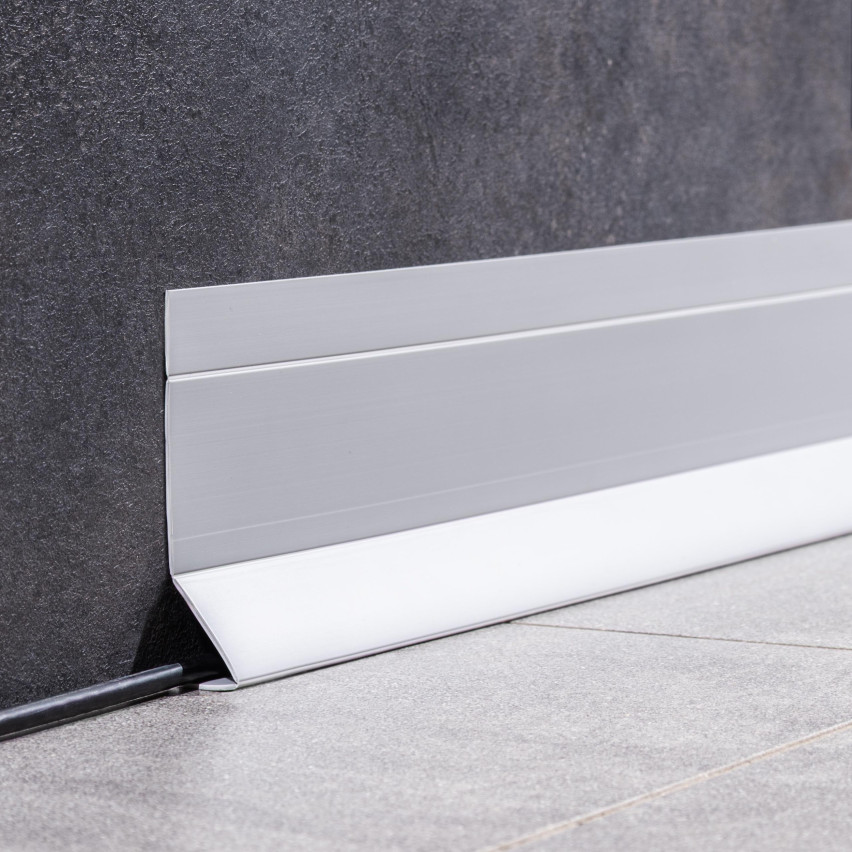 4in1 Multifunktionsleiste, Weichsockelleiste Selbstklebend 120 mm, Abschlussleiste Multifunktional, Flexibel, Dekorativ, UV-beständig, W2, sandig