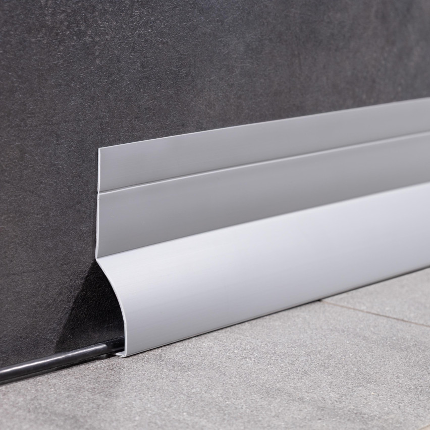 4in1 Multifunktionsleiste, Weichsockelleiste Selbstklebend 120 mm, Abschlussleiste Multifunktional, Flexibel, Dekorativ, UV-beständig, W2, sandig