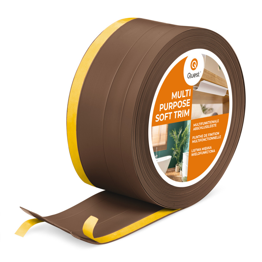 4in1 Multifunktionsleiste, Weichsockelleiste Selbstklebend 120 mm, Abschlussleiste Multifunktional, Flexibel, Dekorativ, UV-beständig, W2, bronze