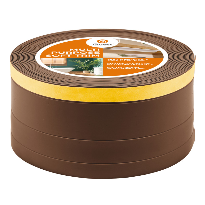 4in1 Multifunktionsleiste, Weichsockelleiste Selbstklebend 120 mm, Abschlussleiste Multifunktional, Flexibel, Dekorativ, UV-beständig, W2, bronze