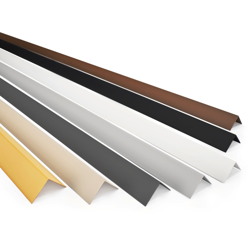 Winkelprofil Selbstklebend Kantenschutzprofil aus Hart-PVC, Dekorative Winkelleiste für Kanten und Ecken, L-Form, KTKN, grau